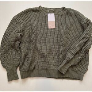 NWT Goumi Kids Noble Fir Chunky Knit Sweater SZ S/M Mama Womens Organic Cotton